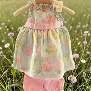 Baby Girl EASTER Flower Ruffle Set 6-9 mos NEW